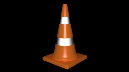 Traffic cone with real reflective material preview image
